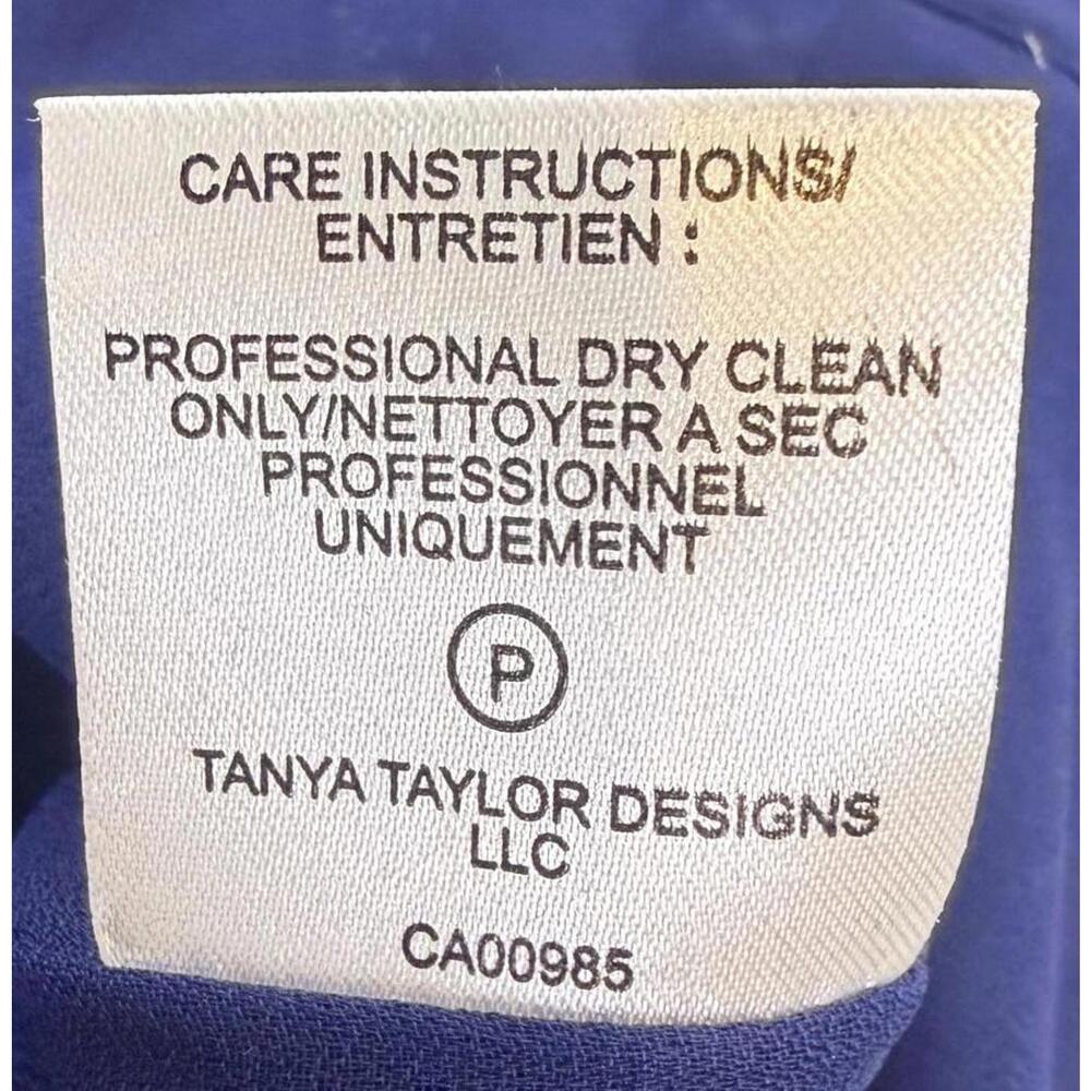 Tanya Taylor Erica Navy Metallic Silk Wrap Blouse Top Long Sleeve Size 0 - Picture 5 of 7